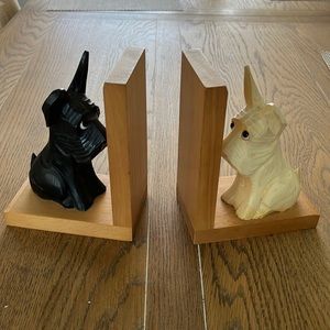 Scottie Dog Solid Wood Bookends